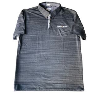 CRAFT + FLOW Men’s Short Sleeve Polo Shirt Size 2XL, Gray Stripes